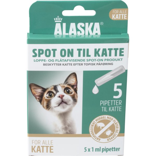 Alaska flåt- og loppemiddel, kat, 5x1 ml