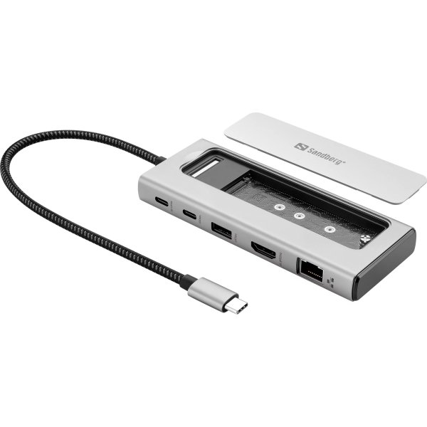 Sandberg USB-C 6-i-1 Travel Dock SSD Case