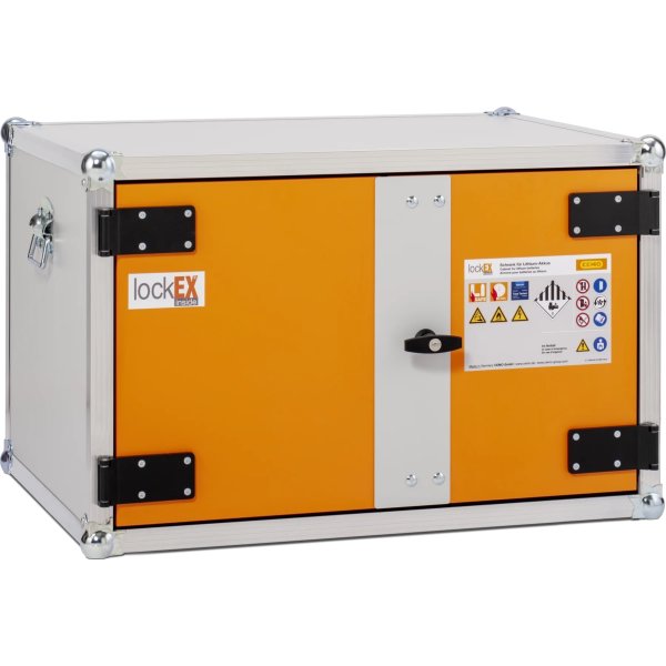 Batteriopbevaringsskab 230V u/fødder, 66x80x52 cm.