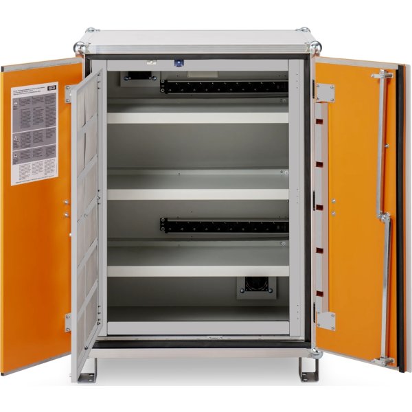 Batteriopbevaringsskab 230V m/fødder, 66x80x111 cm