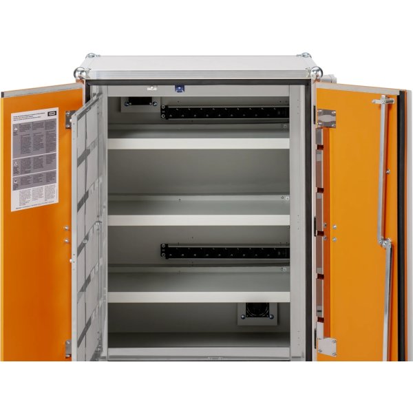 Batteriopbevaringsskab 230V m/fødder, 66x80x213 cm