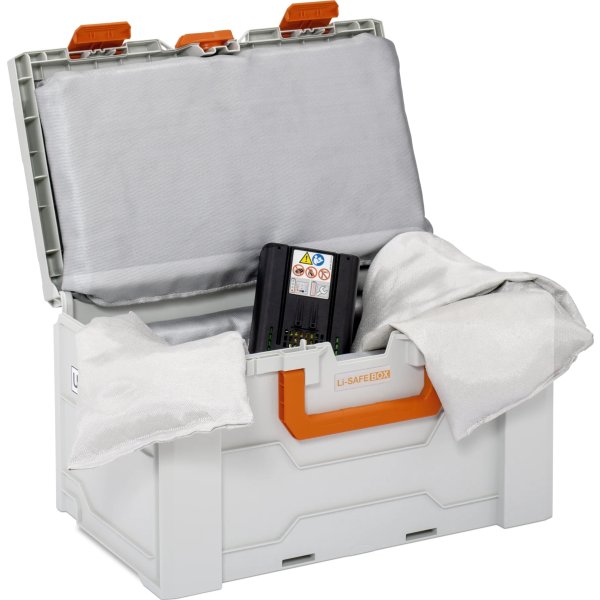 Batteri transportkasse brandsikker, 50x30x28 cm.