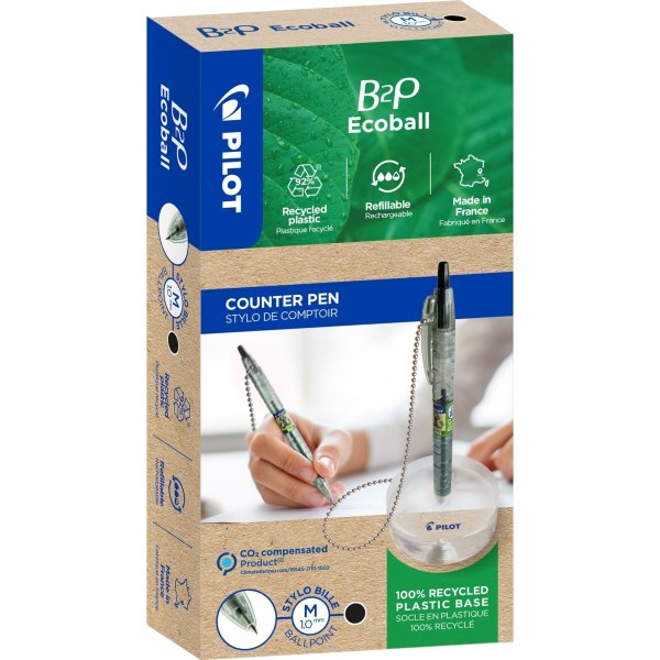 Pilot Bottle2Pen Ecoball Skranke kuglepen | Sort