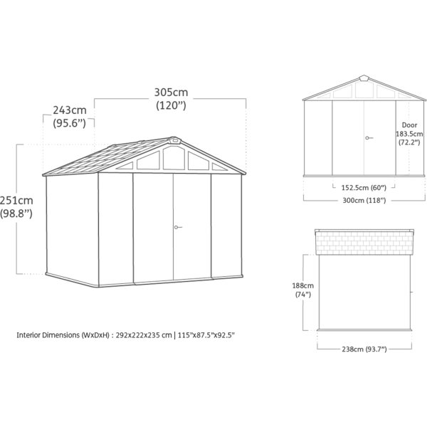 Keter Skur Stronghold 10x8, grå