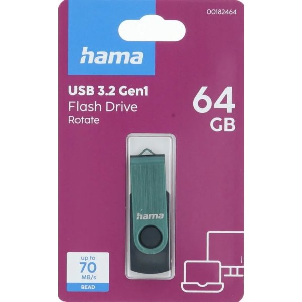 HAMA USB-minne Rotate 64GB USB 3.2 (Gen1) 70MB/s