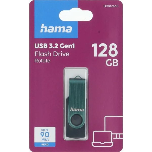 HAMA USB-stik Rotate 128GB - USB-A 3.2 (Gen1) 90MB