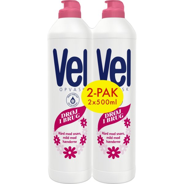 Vel Opvaskemiddel | Dobbeltpack | 2 x 500 ml