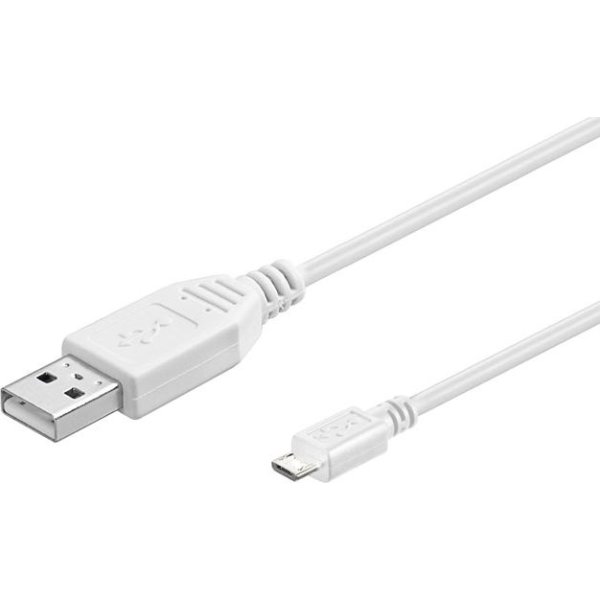 MicroConnect USB-A til USB-B mikro kabel, 1m, hvid