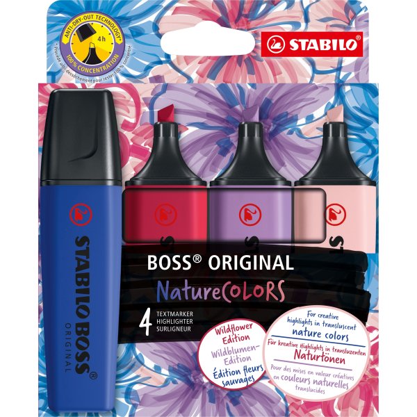 Stabilo Boss Highlighter | Nature | 4 farver