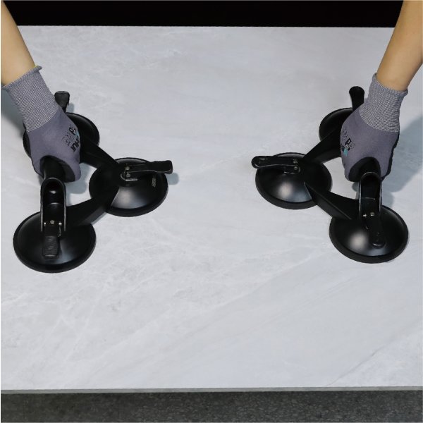 BIHUI glasløfter, alu, 3 x Ø125 mm. sugekopper
