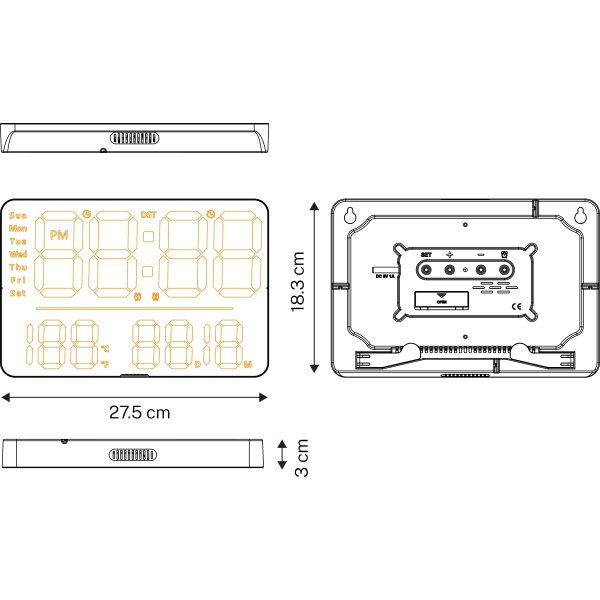 Unilux Numi Digitalt LED Ur | 27,5 x 18,3 cm