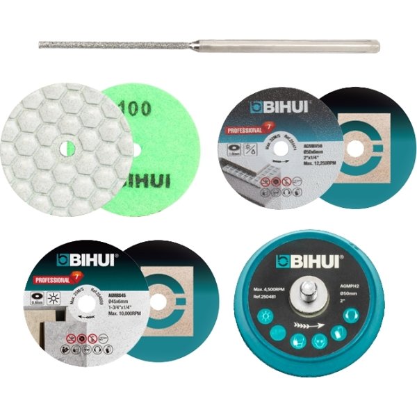 BIHUI mini vinkelsliber kit m/ledning, 50mm, 220W