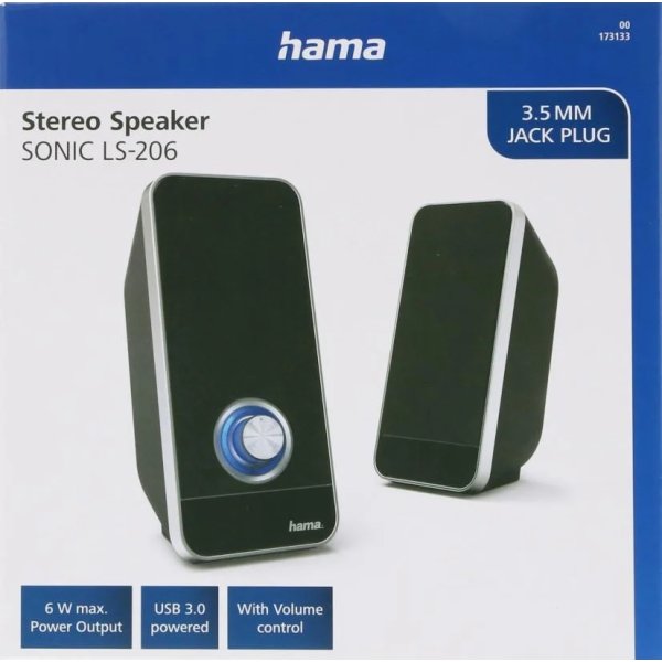HAMA Højttalere Sonic LS-206 Sort/Sølv