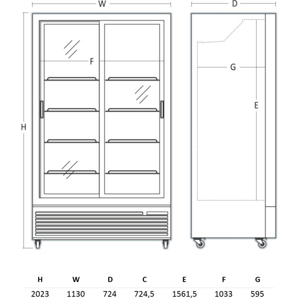 Scancool DC1000BSLD Displaykøleskab