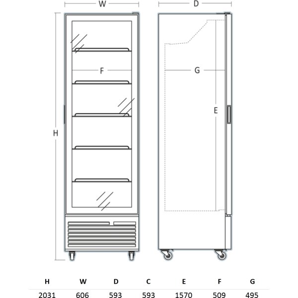 Scancool DC426BGD Displaykøleskab