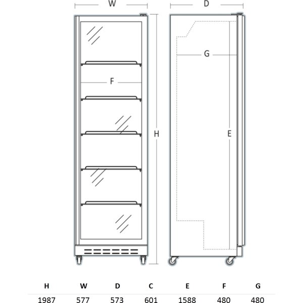 Scancool DC430BWD Displaykøleskab