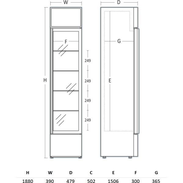 Scancool DCC217BD Displaykøleskab