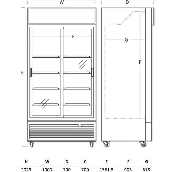 Scancool Displaykøleskab - DCC802BWSLD