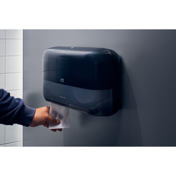 Tork T2 Twin Dispenser MiniJumbo Toiletpapir, Sort