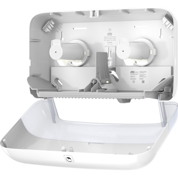 Tork T2 Twin Dispenser MiniJumbo Toiletpapir, Hvid