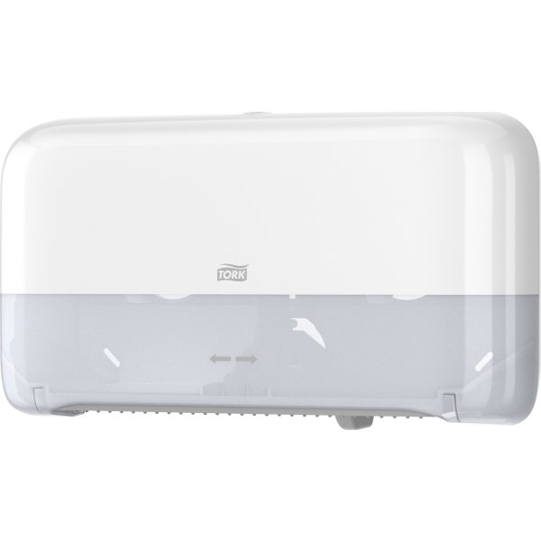 Tork T2 Twin Dispenser MiniJumbo Toiletpapir, Hvid