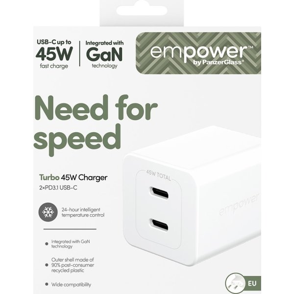 EMPOWER Turbo Adaptor - 45W 2x USB-C EU