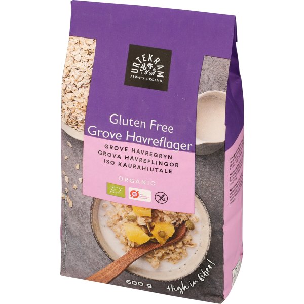Urtekram Øko Glutenfri Grove Havreflager, 600 g