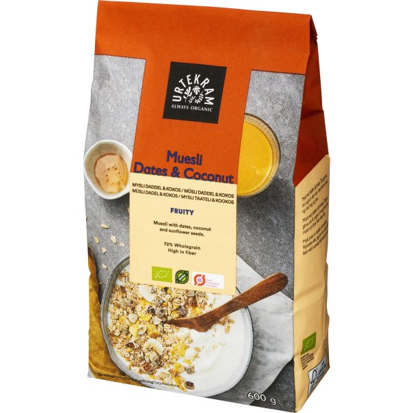 Urtekram Øko Müsli Dadel & Kokos, 600 g