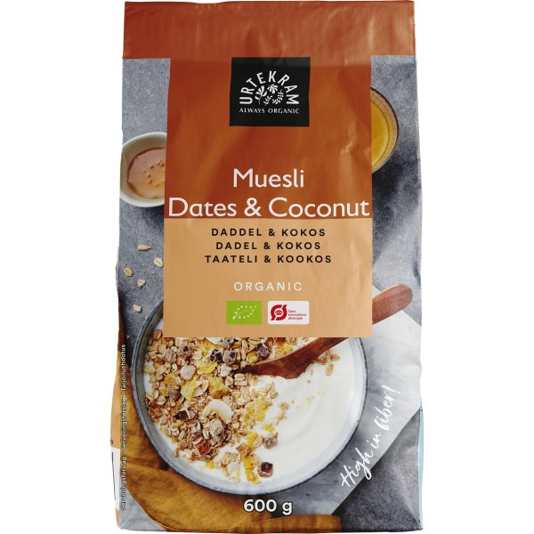 Urtekram Øko Müsli Dadel & Kokos, 600 g