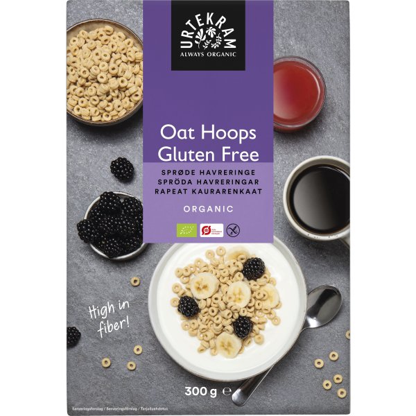 Urtekram Øko Oat Hoops, 300 g