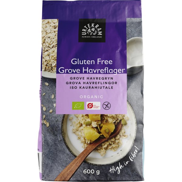 Urtekram Øko Glutenfri Grove Havreflager, 600 g