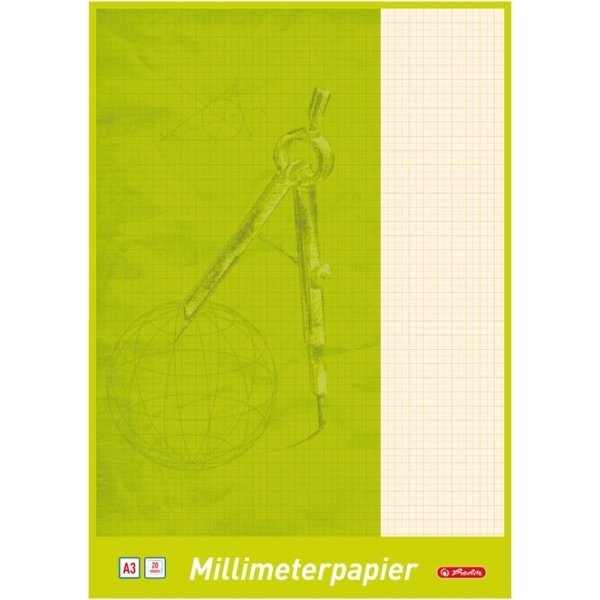 Herlitz Millimeterpapirblok | A3 | 80g | 20 ark