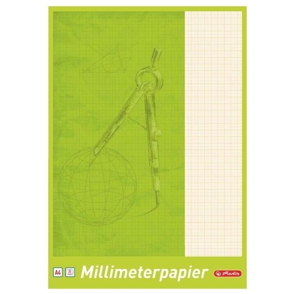Herlitz Millimeterpapirblok | A4 | 80g | 25 ark