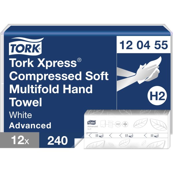 Tork H2 Compressed Adv. Håndklædeark Z-fold, 12 pk