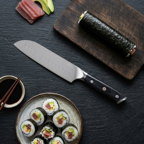 Edge de Élite Damaskus Santoku Kniv 17,5 cm
