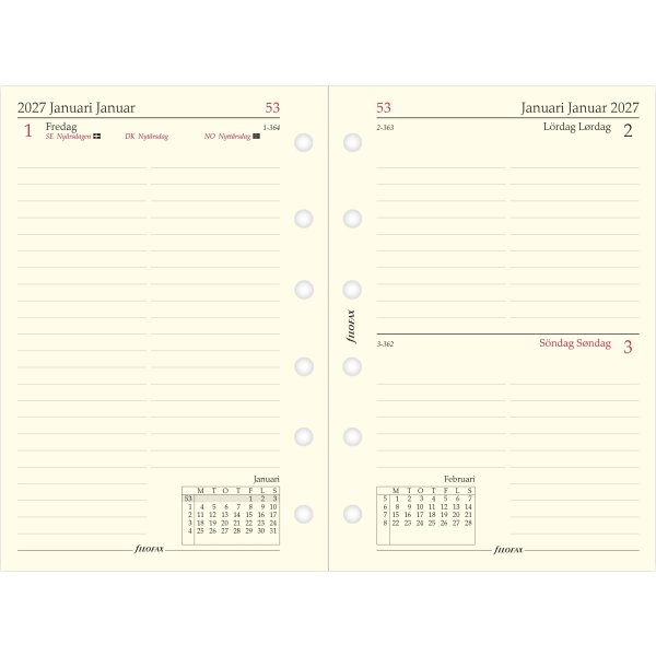Filofax 2027 Refill | Pocket | Dag