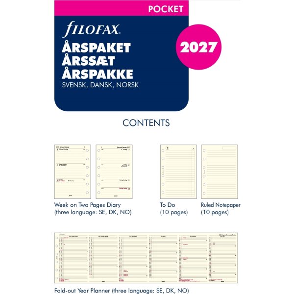 Filofax 2027 Refill | Pocket | Årspakke