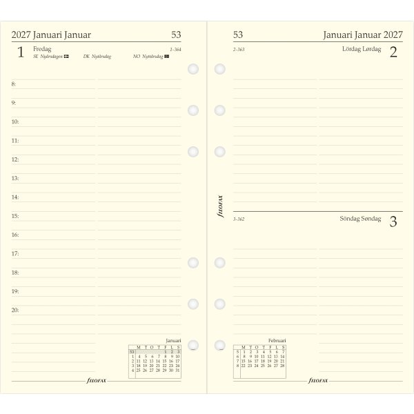 Filofax 2027 Refill | Personal | Dag