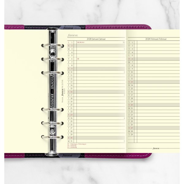 Filofax 2028 Refill | Personal | Årsplan