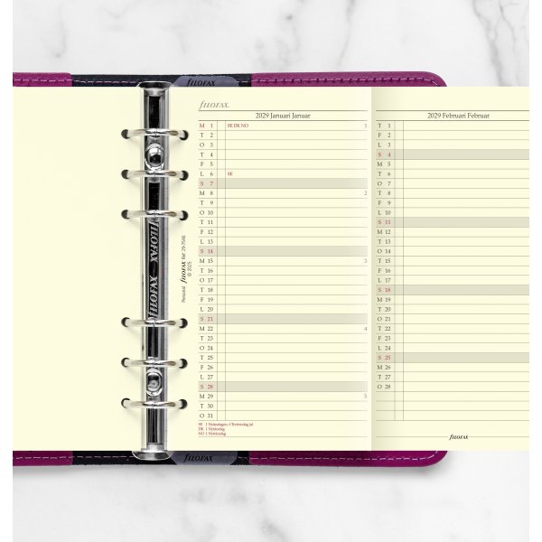 Filofax 2029 Refill | Personal | Årsplan