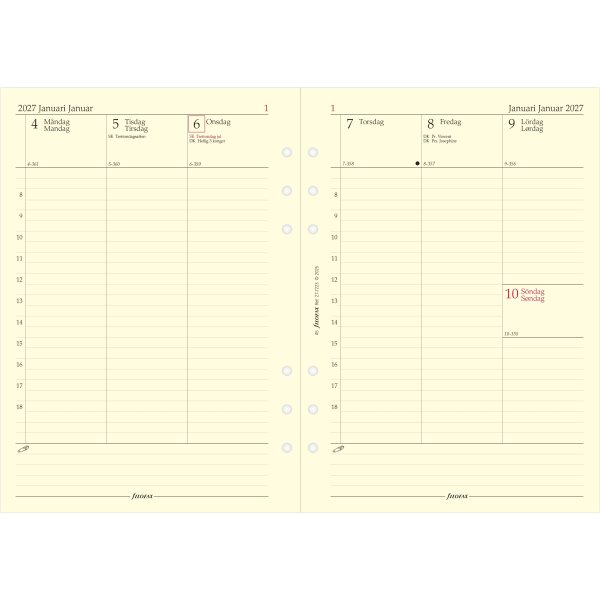 Filofax 2027 Refill | A5 | Uge | Højformat