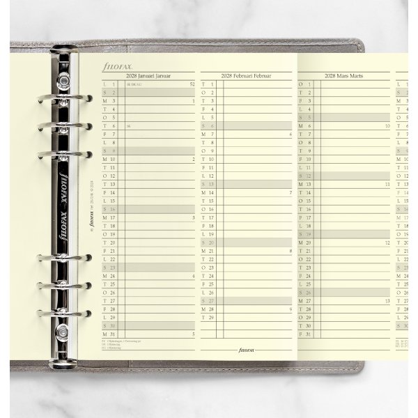 Filofax 2028 Refill | A5 | Årsplan