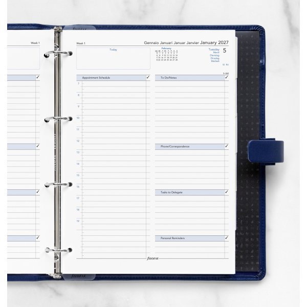 Filofax 2027 Refill | A4 | Dag | 5 sprog