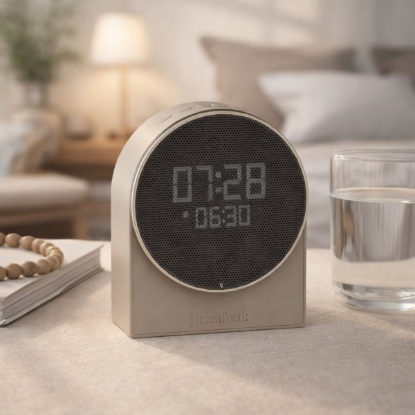 Kreafunk Ivy Vækkeur/Højtaler, ivory sand