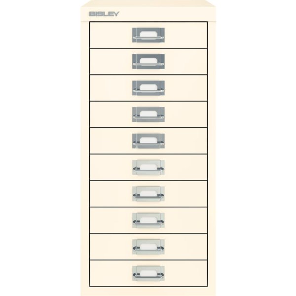 Bisley MultiDrawer skuffeskab, 10 skuffer, hvid
