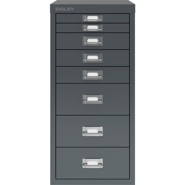 Bisley MultiDrawer skuffeskab, 2+3+3, antracit