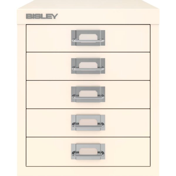 Bisley MultiDrawer skuffeskab, 5 skuffer, hvid