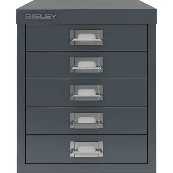 Bisley MultiDrawer skuffeskab, 5 skuffer, antracit