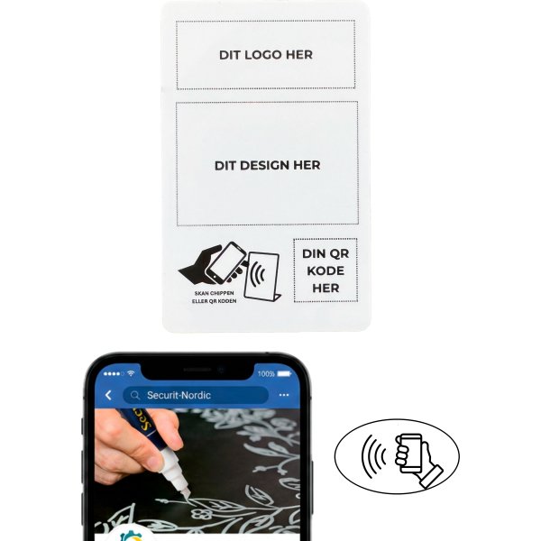 Kort med chip, eget logo og design
