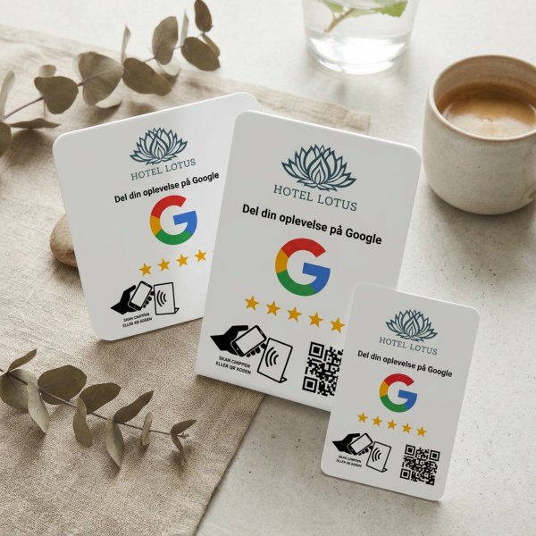Skiltepakke m/chip, 3 stk, eget logo, Google